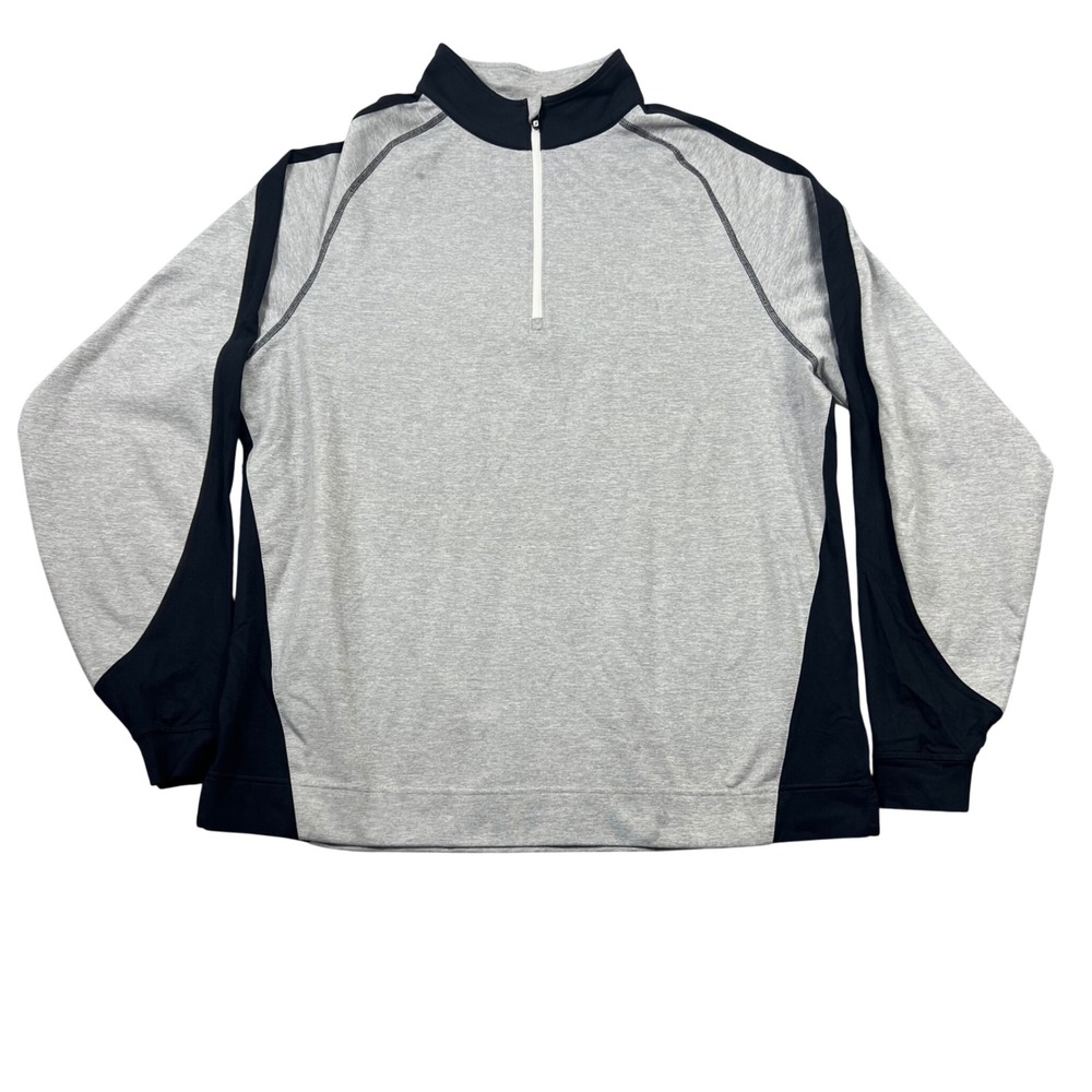 FootJoy Mens L Gray Quarter Zip Pullover Golf Athletic Performance Shirt